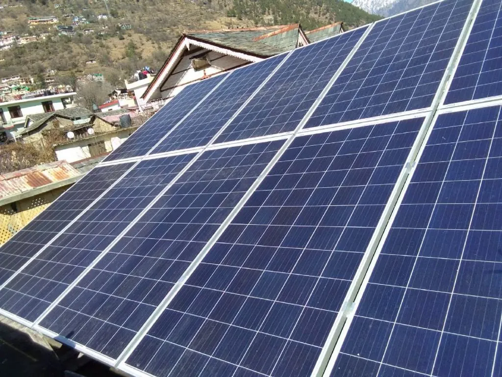 Rooftop solar array on a village home in Himachal Pradesh